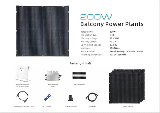 3E Wisdom panneaux solaires de balcon 800W avec convertisseur