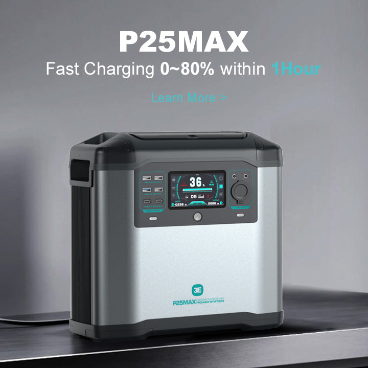 3E Wisdom série P25 Max - 2200w (crête 3000w) - 1935Wh - Charge rapide 0-80% en 1H